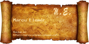 Marcu Elemér névjegykártya